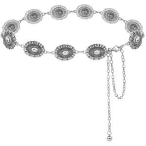 8872 Western Concho Belt For Women Metal Chain Link Belt Boho Chain Belts